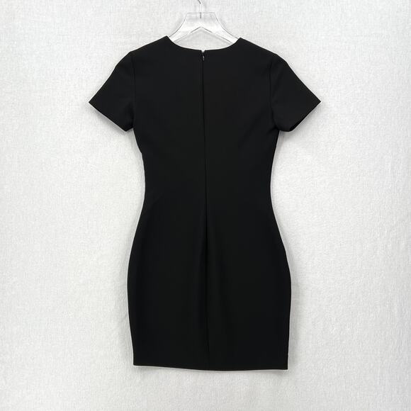 LIKELY Manhattan Mini Sheath Dress Womens 0 Black Crew Neck Short Sleeve Stretch - Picture 5 of 16